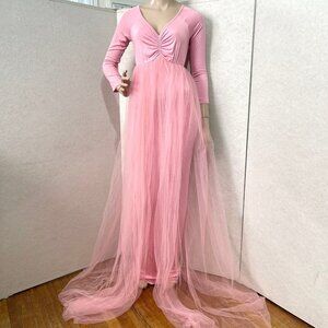 Dress size M Off Shoulder Maxi mermaid stretchy knit mesh Maternity Photo